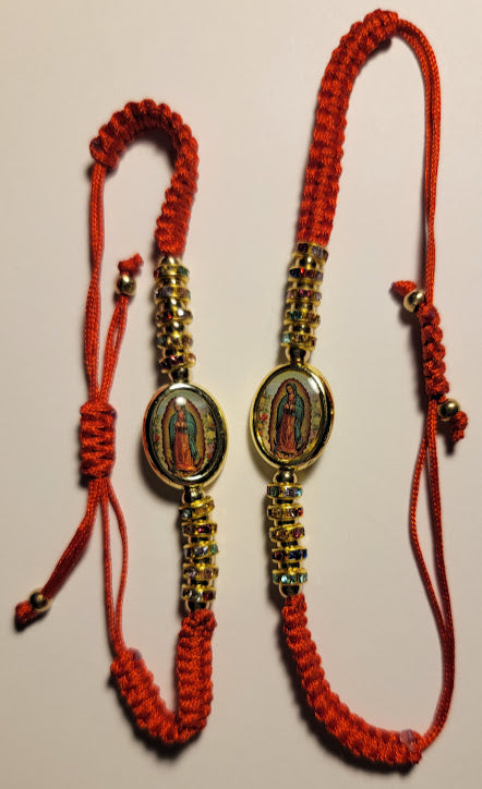 MultiColor Rhinestone Bracelet Pulsera varios colores pedreria Virgen de Guadalupe